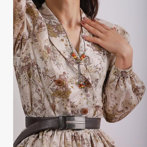 Floral Necklace Bohemian Ceramic Bead Style - Picture 5 of 5